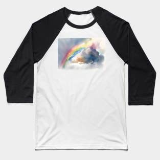 Rainbows and clouds - Watercolour - 01 Baseball T-Shirt